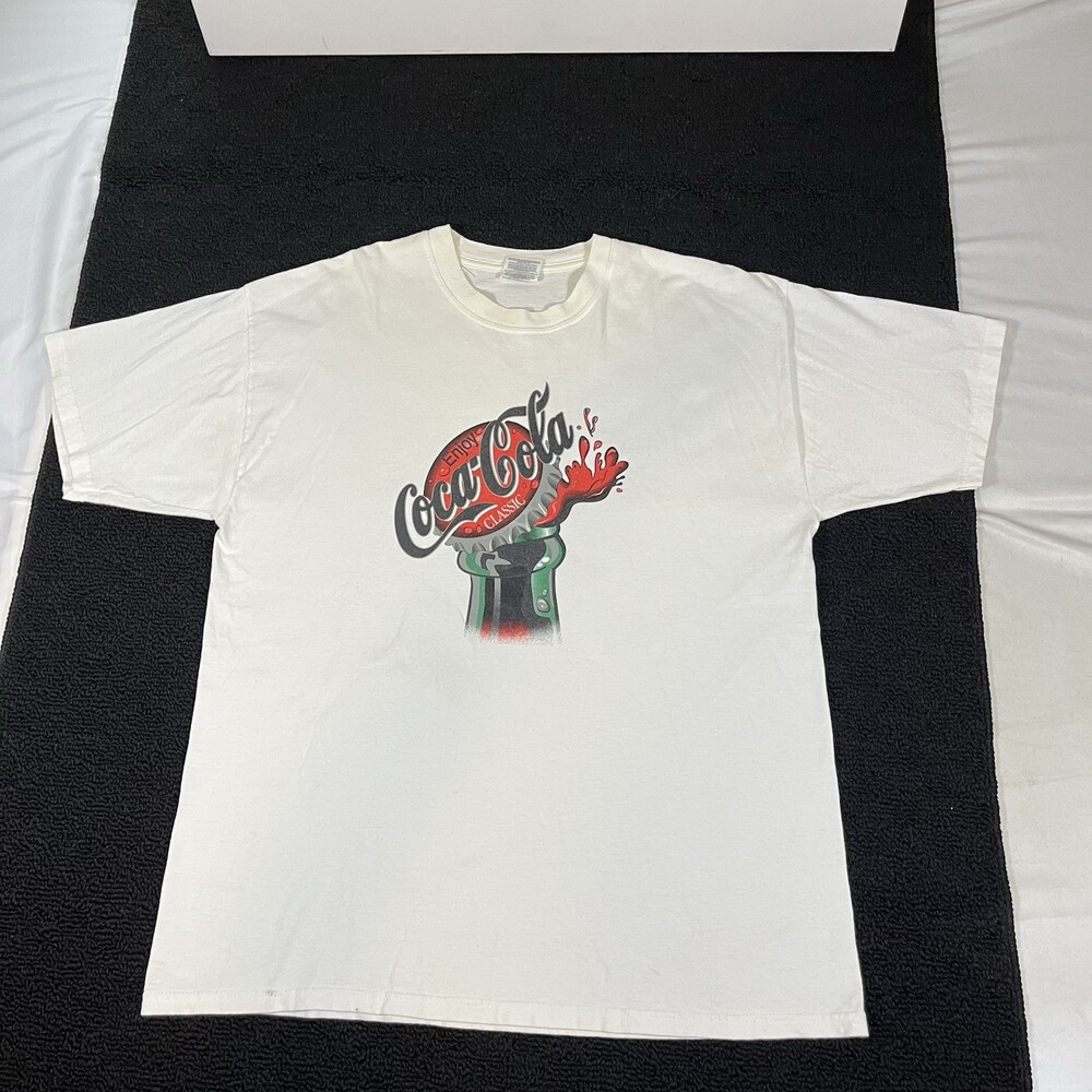 Vintage Coca Cola T Shirt Enjoy Coke XL Jerzees Open Bottle Y2K